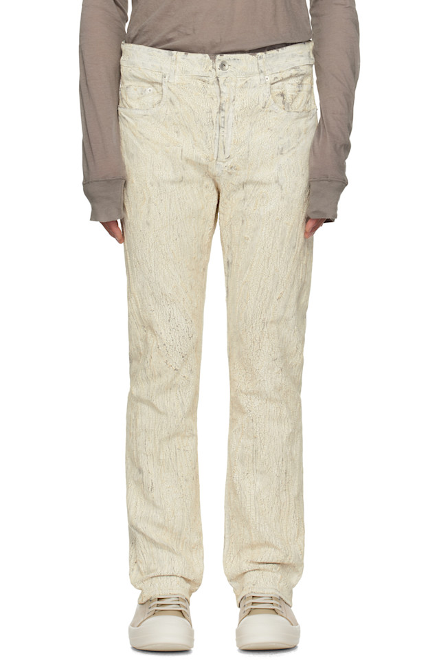

Голливудские рабочие джинсы Headon Rick Owens, цвет milk
