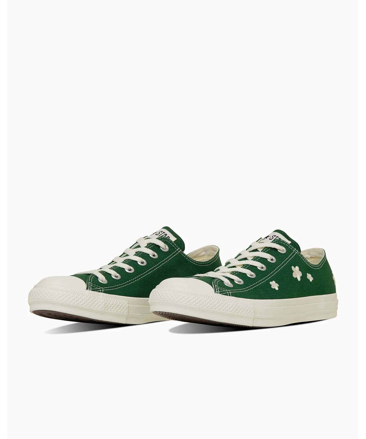 Кроссовки CONVERSE ALL STAR FLW OX с цветочным принтом зеленые — фото 2
