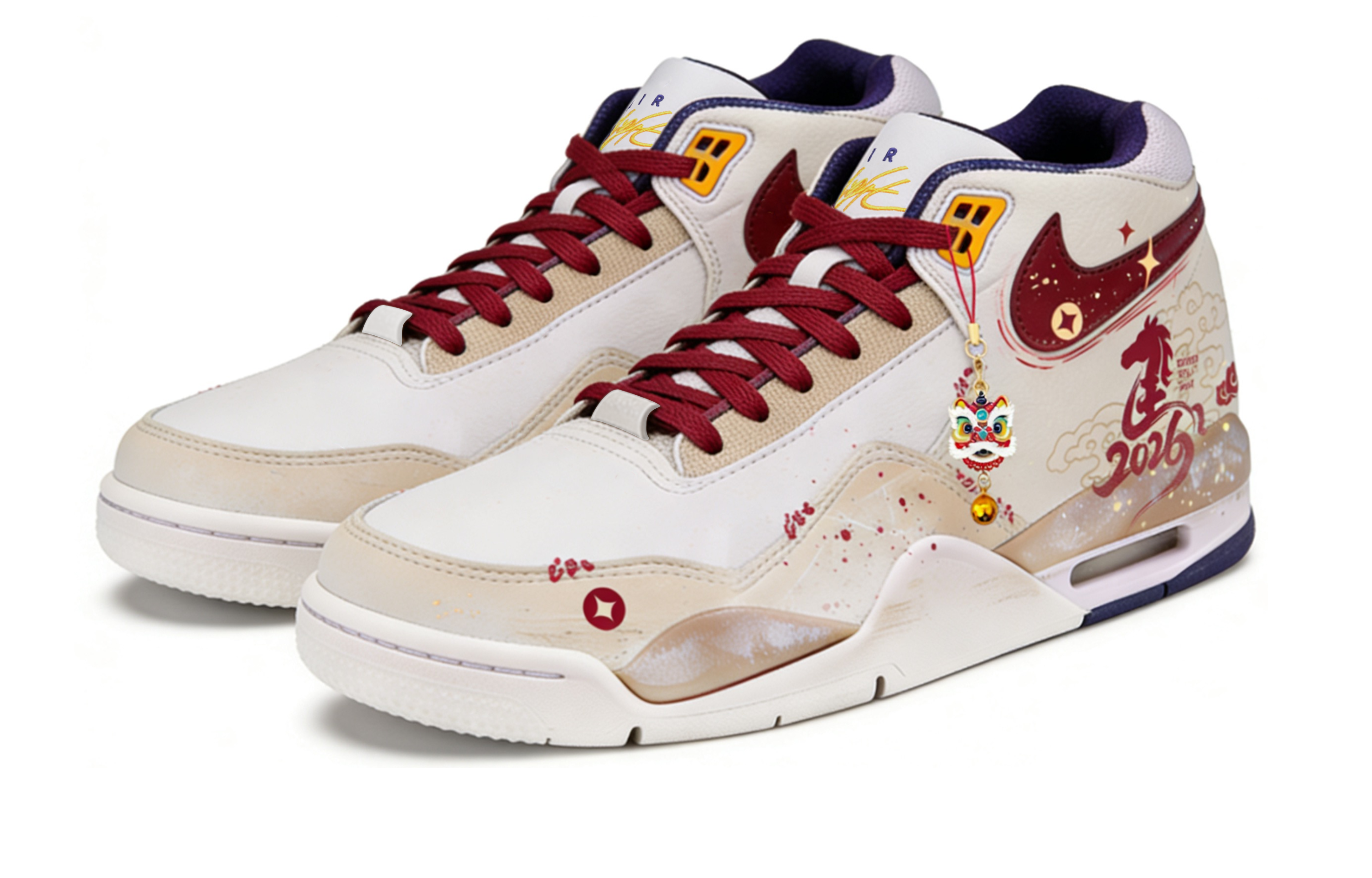 Nike Кроссовки баскетбольные Mid top Flight Legacy Red Horse Prosperity Slip Resistant мужские — фото 4