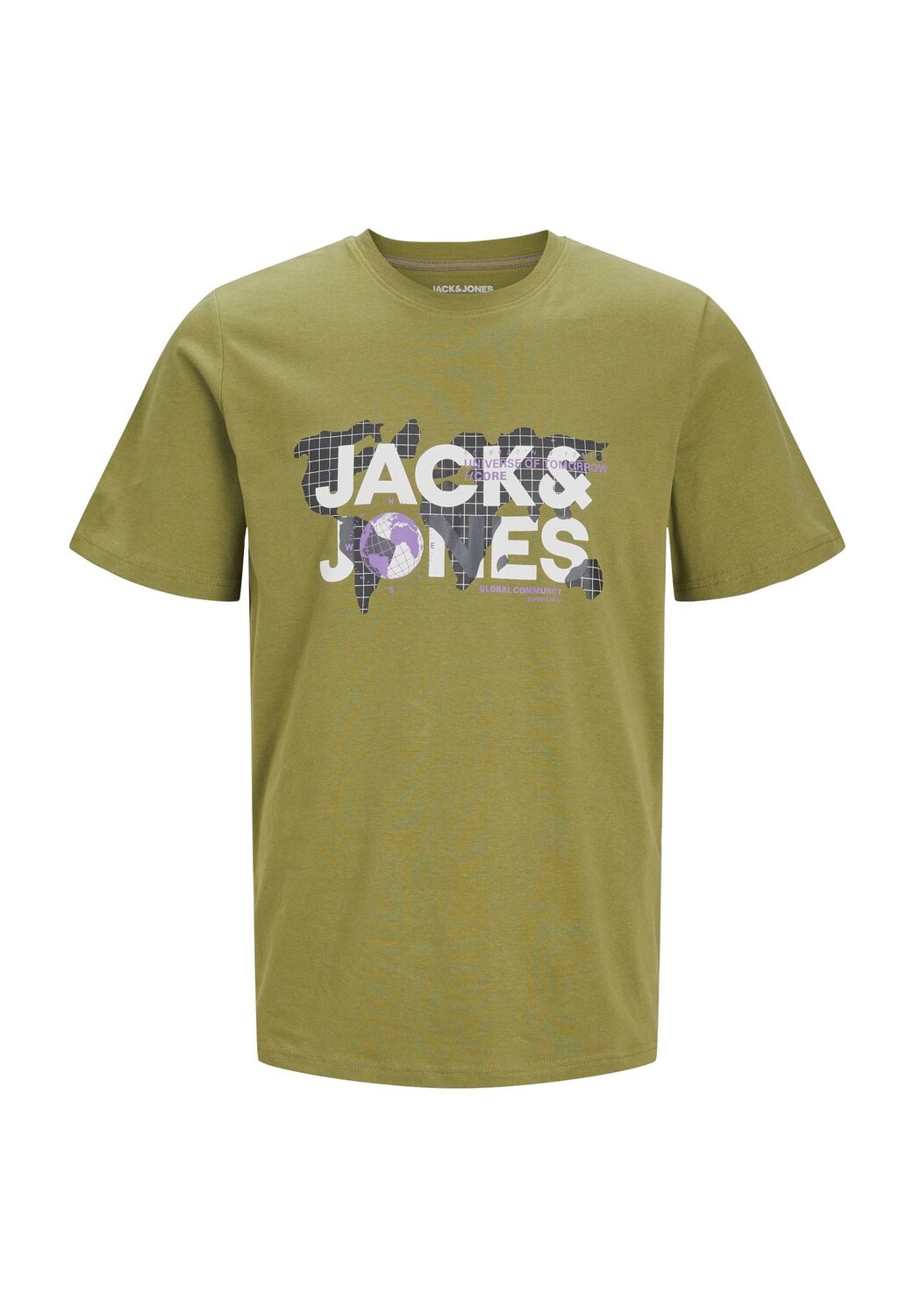 

Футболка с круглым вырезом, логотип, для мужчин Jack & Jones, цвет Olive Bran