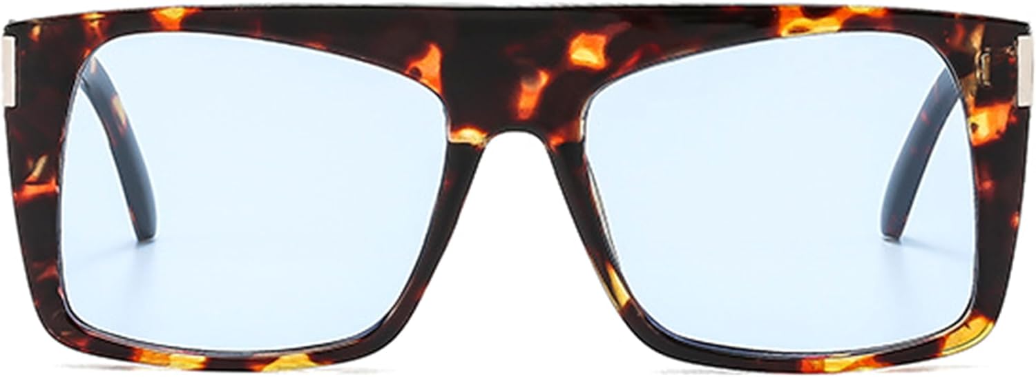 

Солнцезащитные очки Bullabulling в стиле ретро квадратной формы для женщин, большие солнцезащитные очки с плоской верхней частью для мужчин, защита от УФ-излучения UV400, модные сине-зеленые панк-очки, Blue