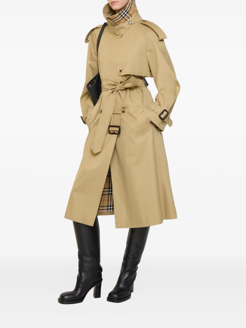 Тренч Fitzrovia с поясом Burberry, двубортный, бежевый — фото 3