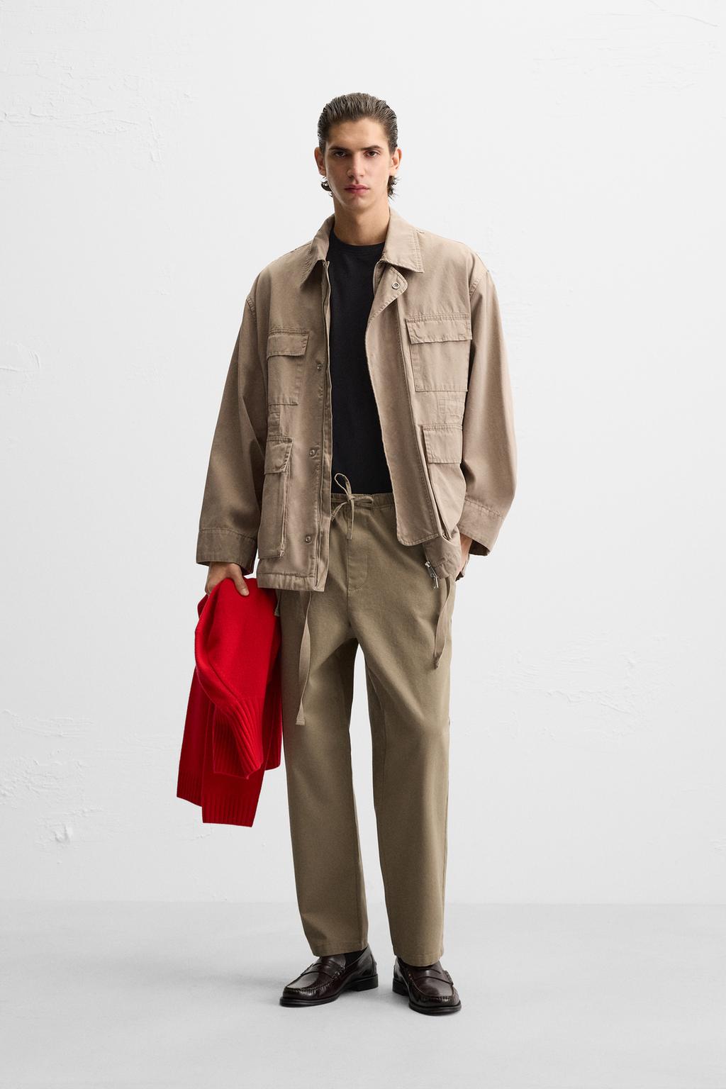 

Брюки крота ZARA, кэмел