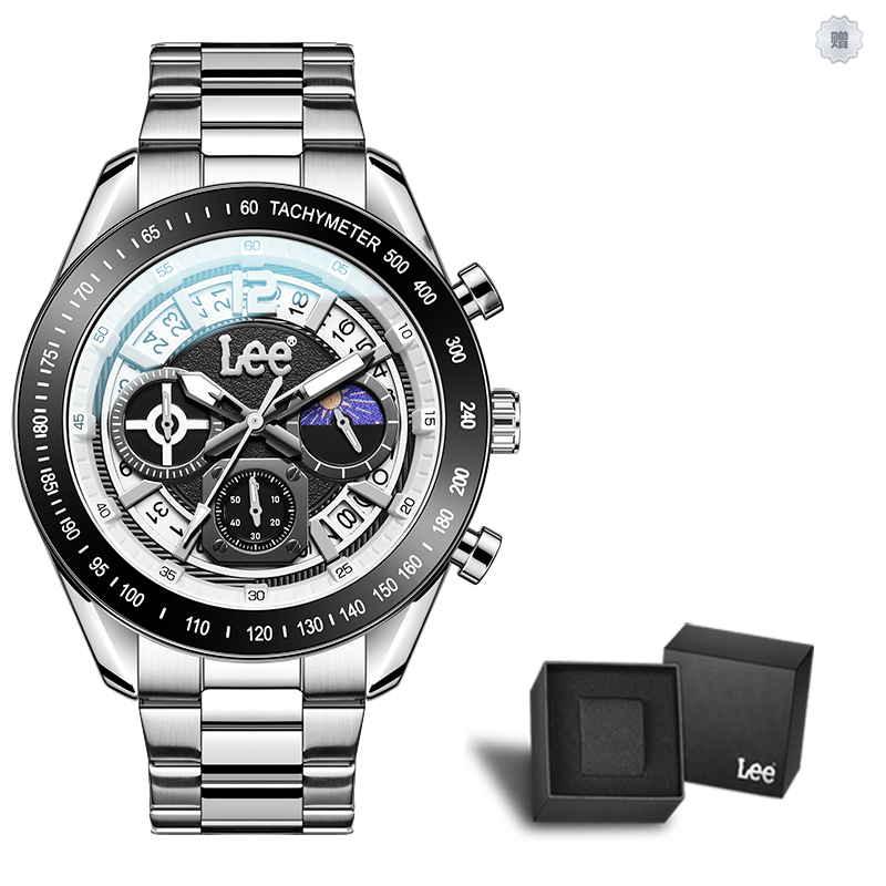 

Lee Часы Wrist Watch Quartz Movement Steel Strap 42 Black Dial Men's Watch Node Holiday Classic