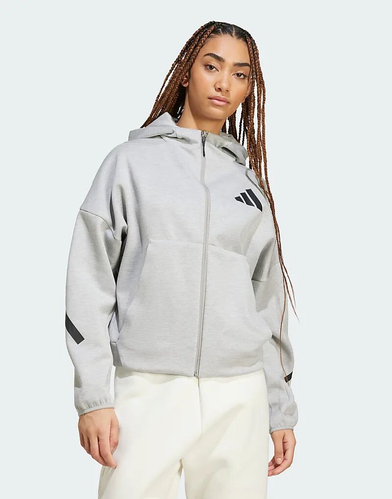 

Толстовка adidas Originals ZNE премиум-класса с застежкой-молнией серого цвета Adidas Performance