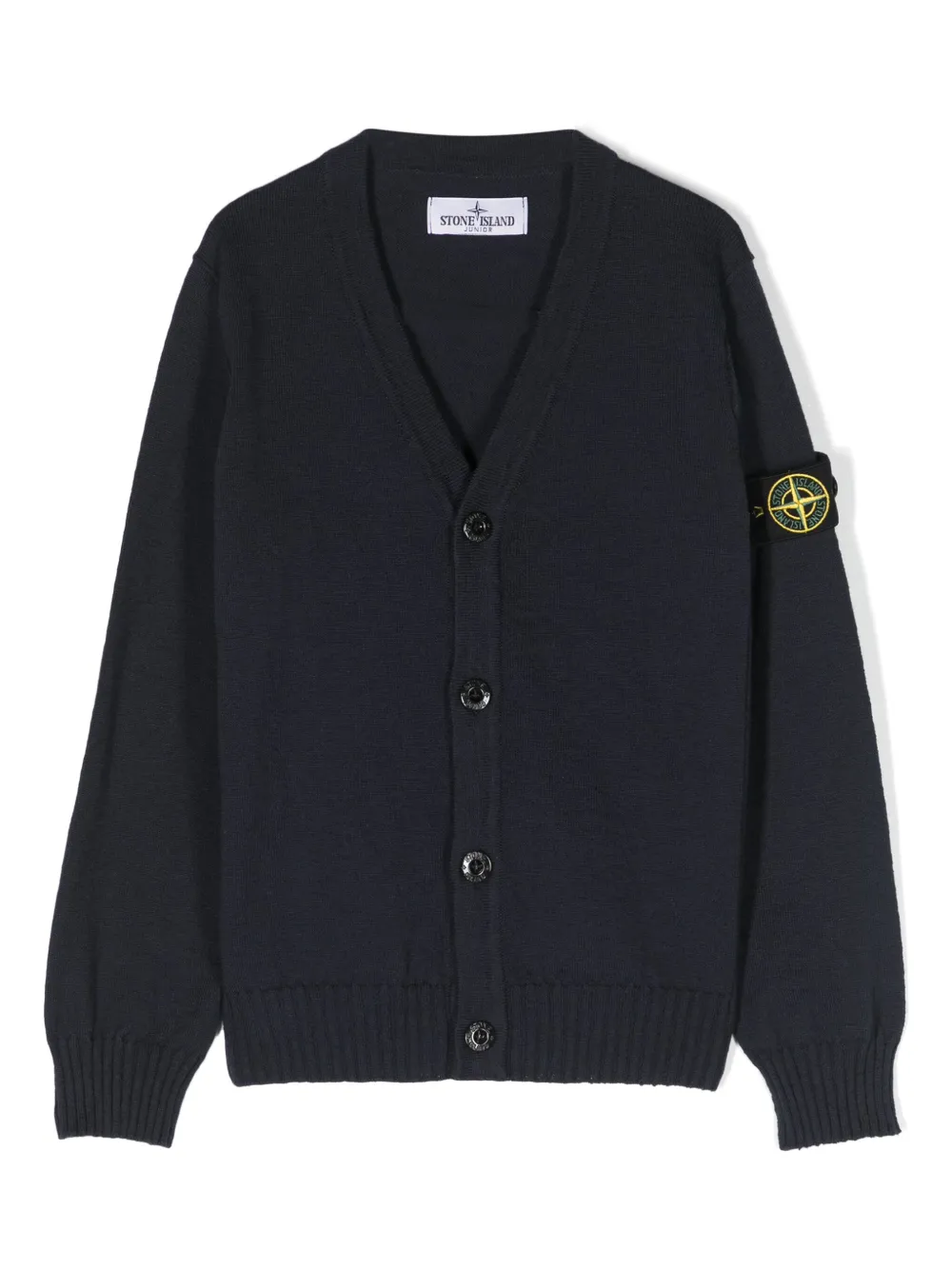 

Кардиган с V-образным вырезом и логотипом Compass Stone Island Junior, синий