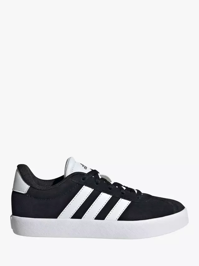 Детские замшевые кроссовки VL Court 3, черно-белые adidas
