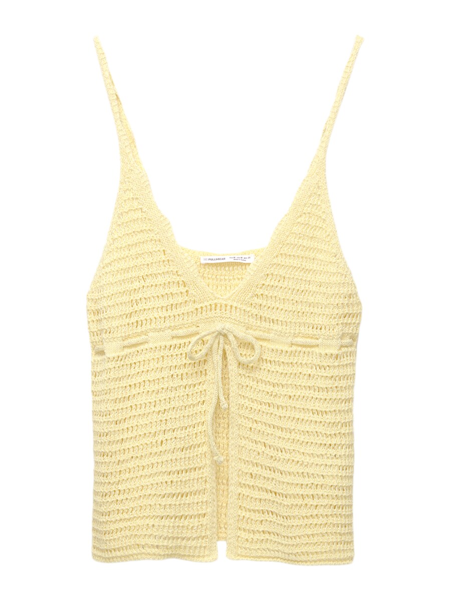 

Вязаный топ Pull&Bear, цвет Pastel yellow