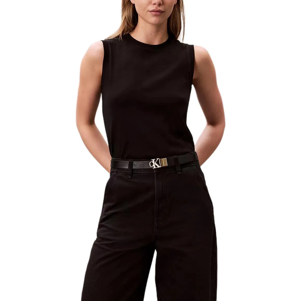 Майка женская Black Crew Neck Moderate Other Calvin Klein
