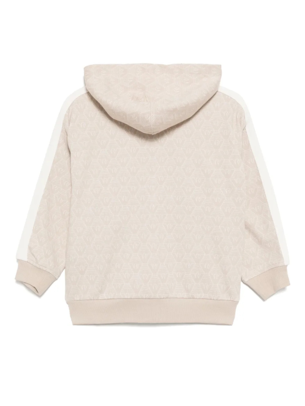 Худи на молнии с монограммой Emporio Armani Kids, нейтральный — фото 2