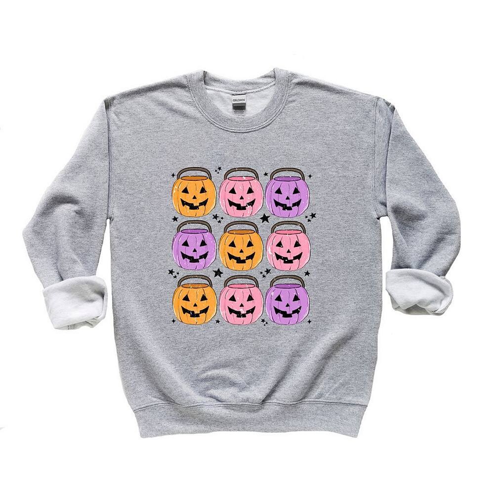 

Молодежный свитшот с рисунком Halloween Candy Bucket Chart The Juniper Shop, цвет Heather Grey