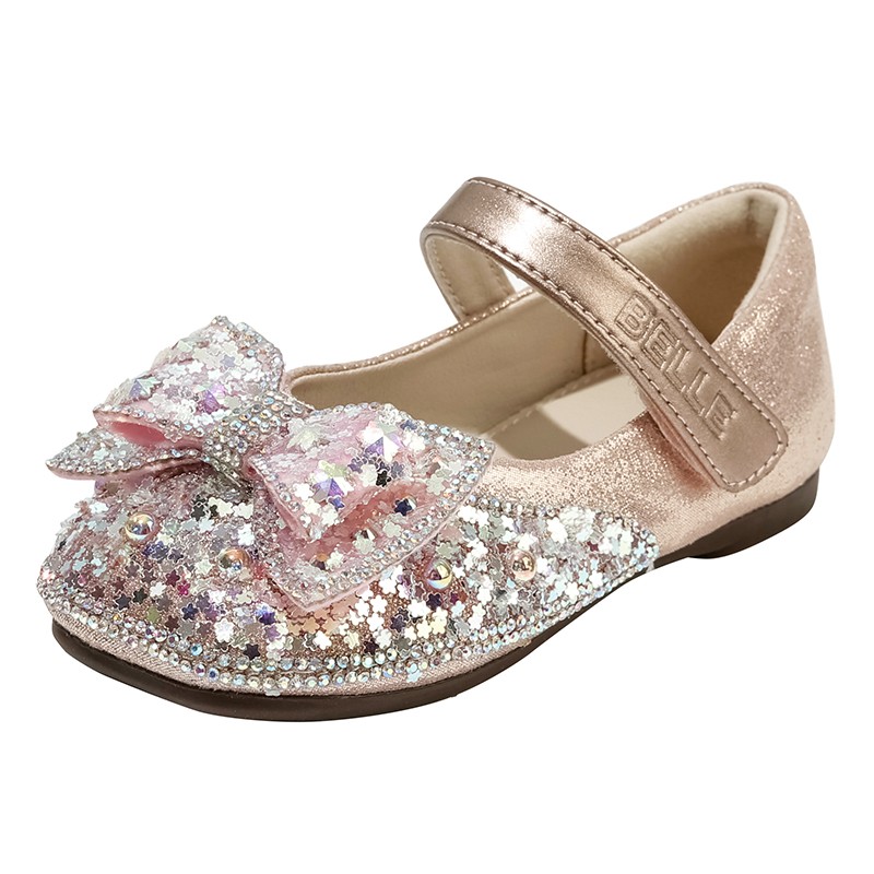 

Непромокаемые дышащие низкие повседневные кожаные туфли для детей 3-7 лет BELLE BABY, розовый