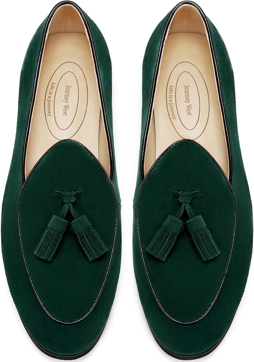 

Мужские замшевые Бельгийские лоферы Journey West для мужчин, удобные слипоны, повседневные лоферы с монеткой, темно-зеленый