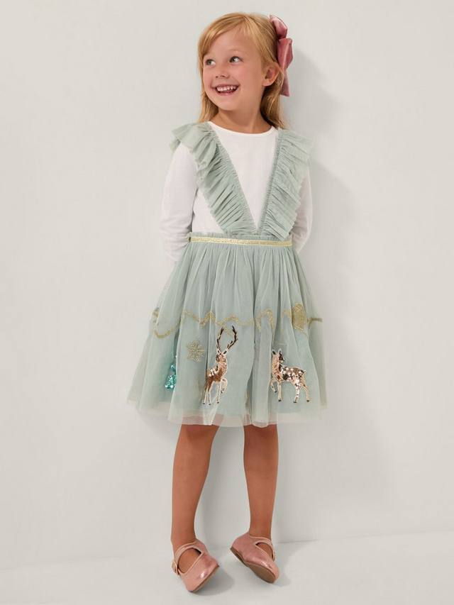 

Детское платье с волшебными тюлевыми рюшами для Рождества Monsoon, Green