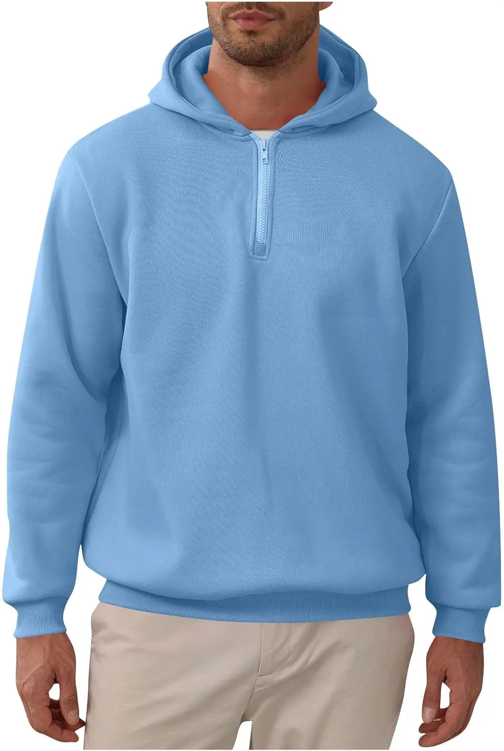 

Толстовка с молнией на четверть мужская 2025 мода худи пуловер casual длинный рукав для тренировок