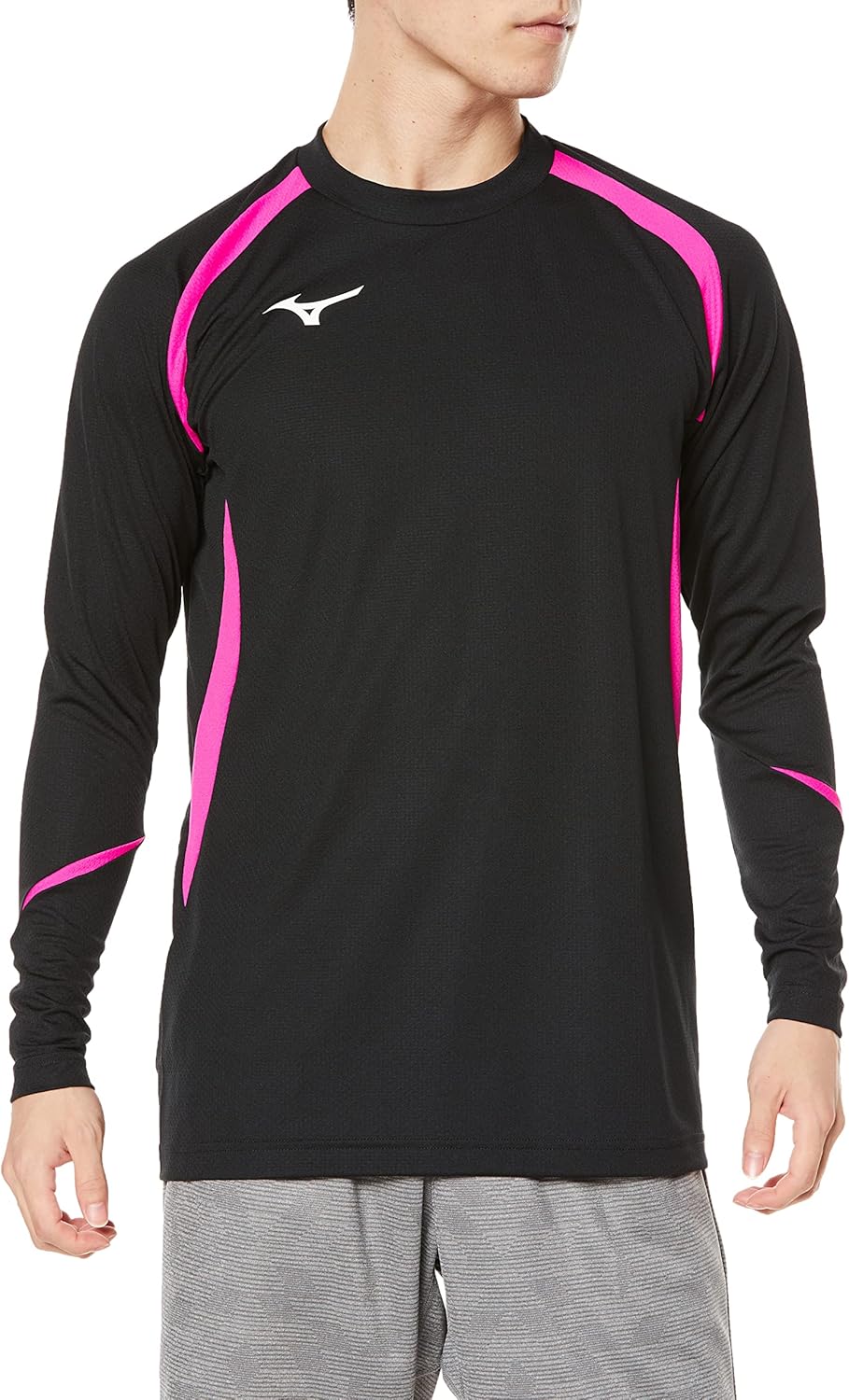 

Волейбольная толстовка Mizuno V2MA2123, игровая толстовка, с длинным рукавом, влагоотводящая, быстросохнущая, доступна в детском варианте, черный/пурпурный