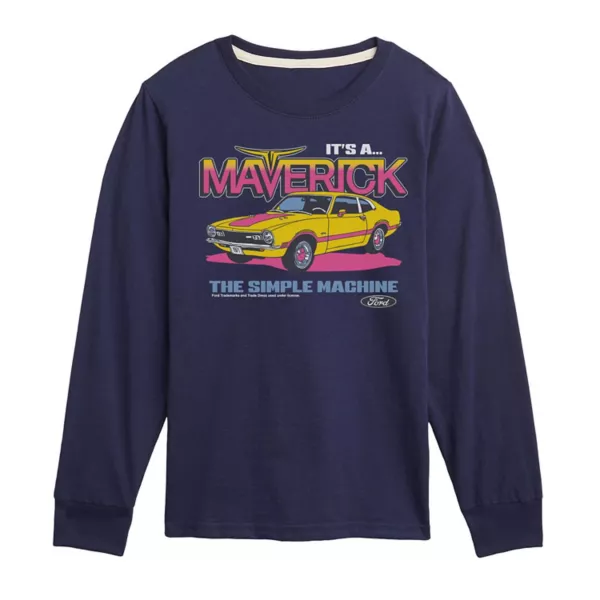 

Мальчикам 8-20 лет футболка с длинным рукавом Ford It's a Maverick с принтом Licensed Character, синий
