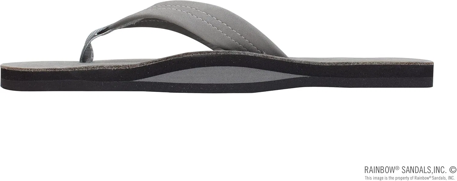 Мужские сандалии Rainbow из двухслойной кожи с поддержкой свода стопы Rainbow Sandals, Charcoal Gray — фото 2