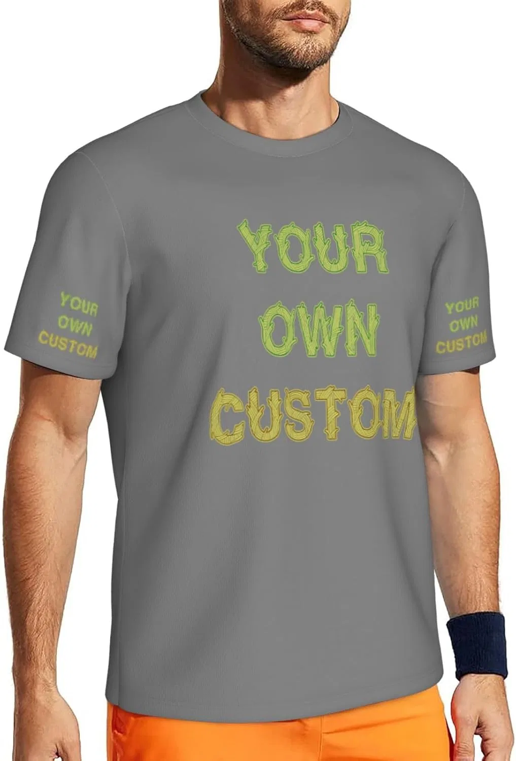 Футболка с принтом, Custom T Shirts, серая — фото 2