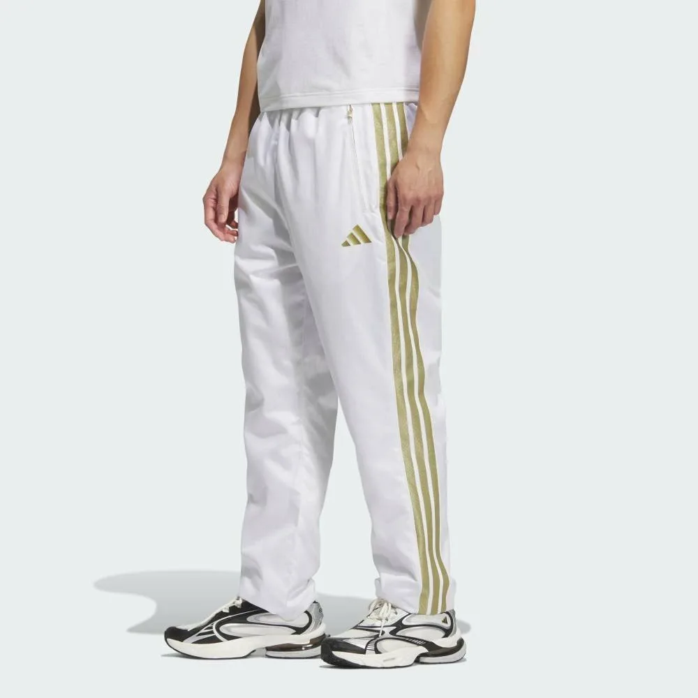 Брюки Adidas Stadium Gold Climawarm с открытым низом и плетеной отделкой, цвет White