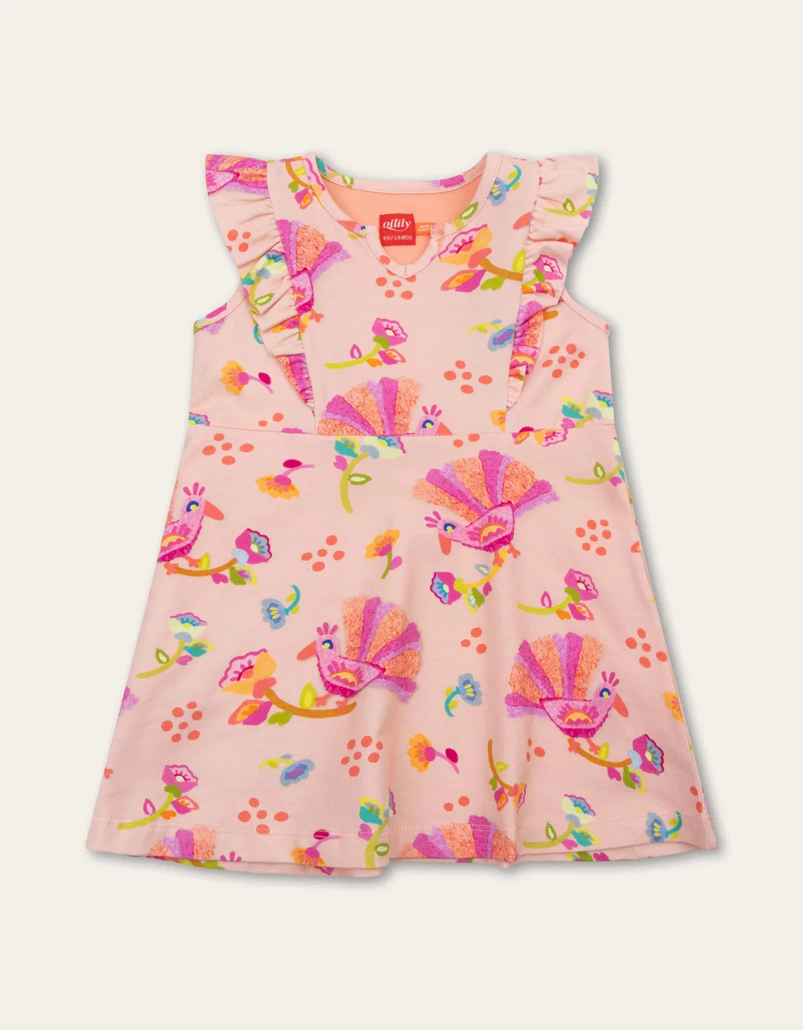 Платье с вышивкой Oilily, красное