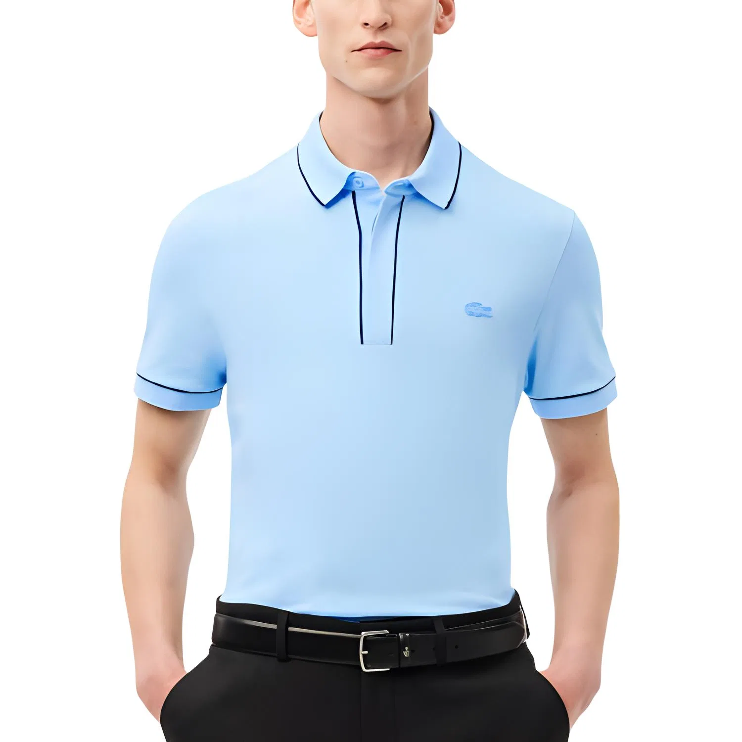 Поло с патчем-логотипом LACOSTE, Blue — фото 4