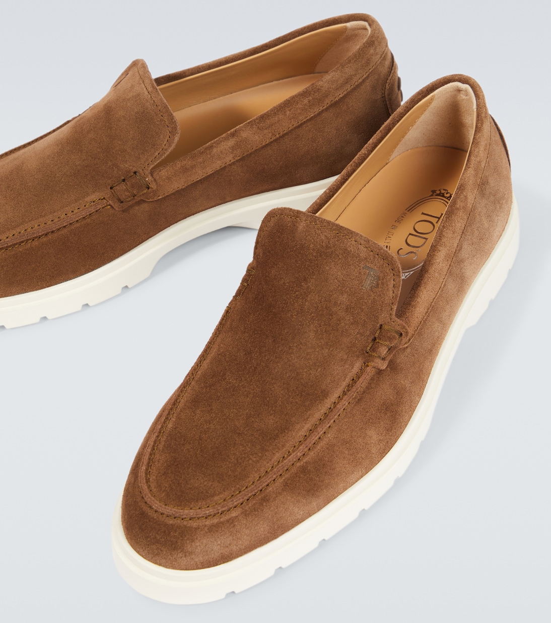 Замшевые лоферы Tod's, Noce Chiaro + Fondo Panna — фото 3