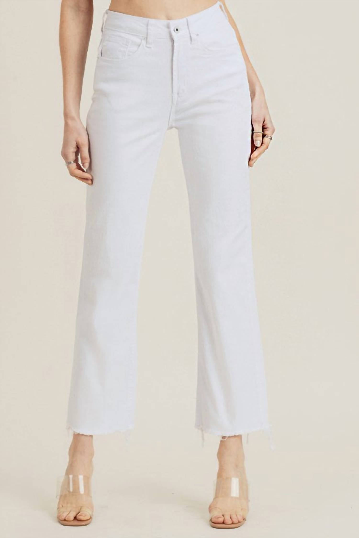 

Джинсы Bailey Raw Hem Straight Leg с белыми вставками RISEN