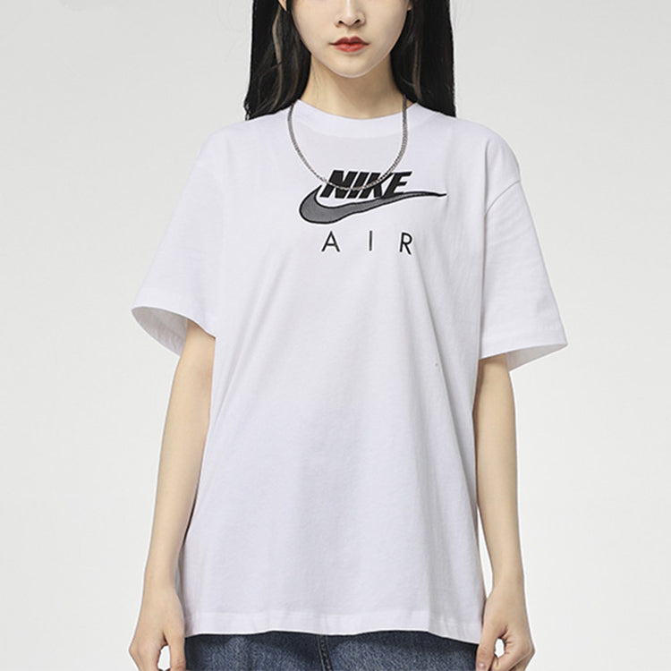 Футболка (WMNS) Nike Air Logo Casual Sports Short Sleeve White T-Shirt — фото 2