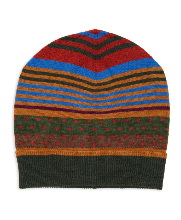 

Универсальная зеленая кепка с полосками и точками. Gallo, мультиколор