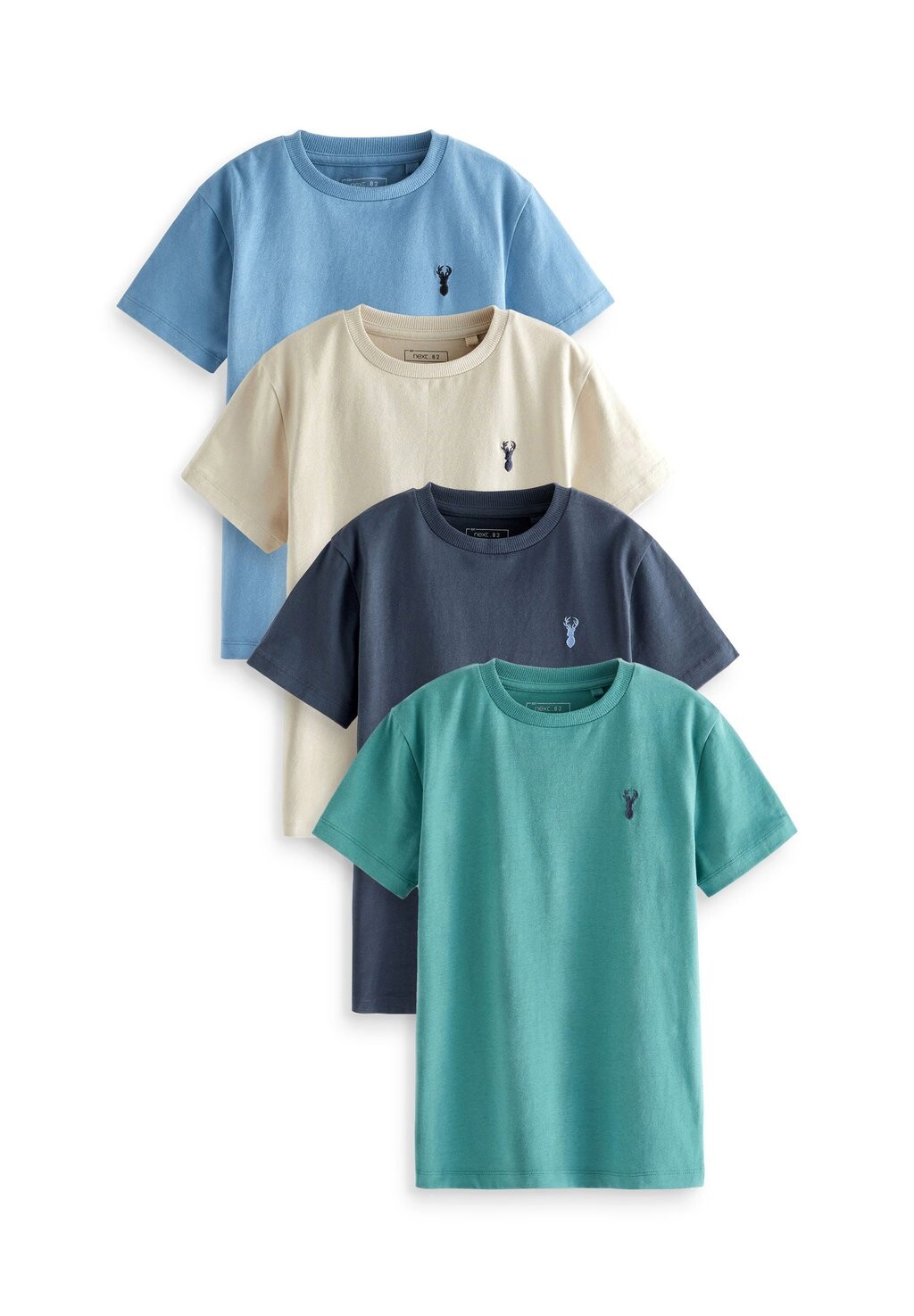 

Базовая футболка 4 PACK STAG EMBROIDERED SHORT SLEEVE Next, цвет blue
