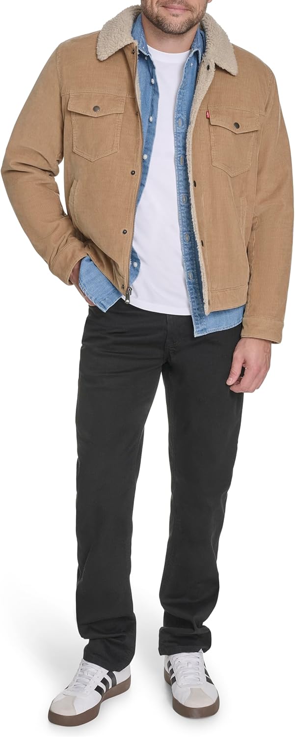Мужская джинсовая куртка Levi's Cotton Trucker, Tan Corduroy — фото 2