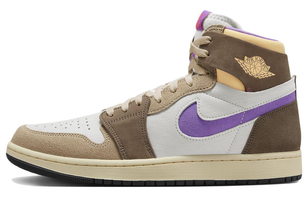 

Кроссовки Jordan Air Jordan 1 Vintage Basketball, белый/коричневый/фиолетовый