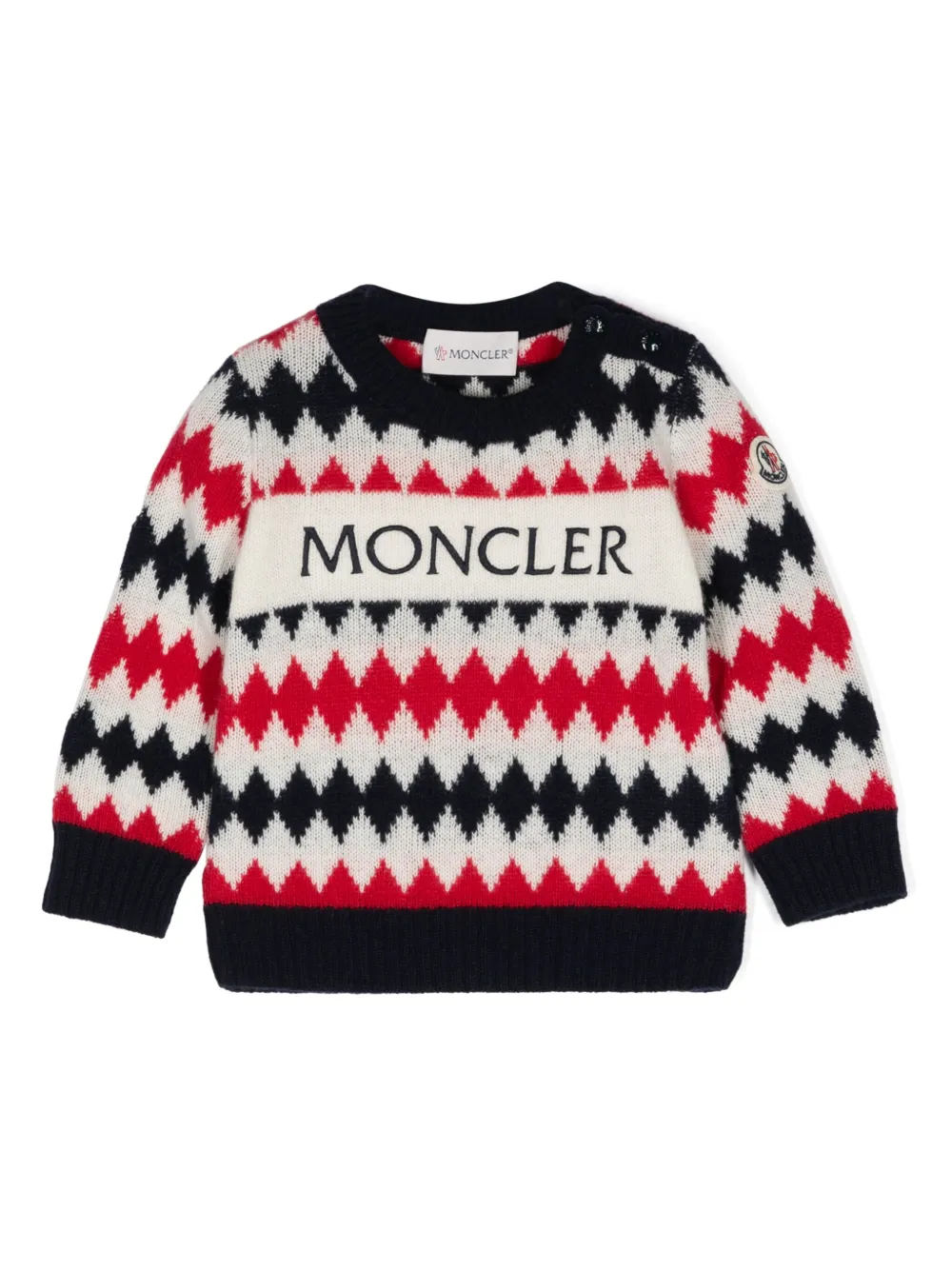 

Свитер с вышитым логотипом Moncler Enfant, синий