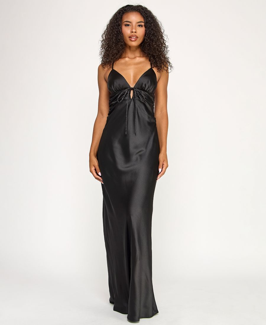 

Длинное атласное платье с завязками на спине для юниоров SENI & CADE, Black