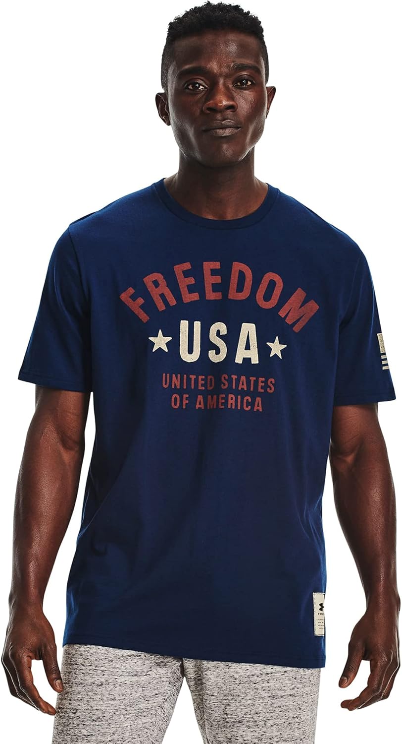 

Мужская футболка Under Armour Freedom Vintage 1, Academy Blue (408)/Vintage White, Белый, Мужская футболка Under Armour Freedom Vintage 1, Academy Blue (408)/Vintage White