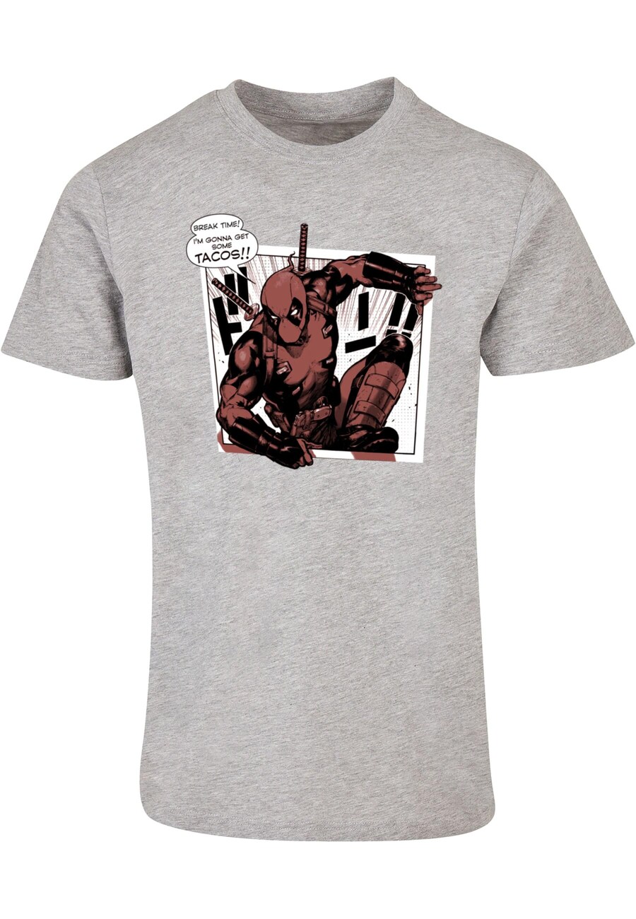 

Классическая футболка ABSOLUTE CULT Shirt Deadpool - Tacos Breaktime, пятнистый серый