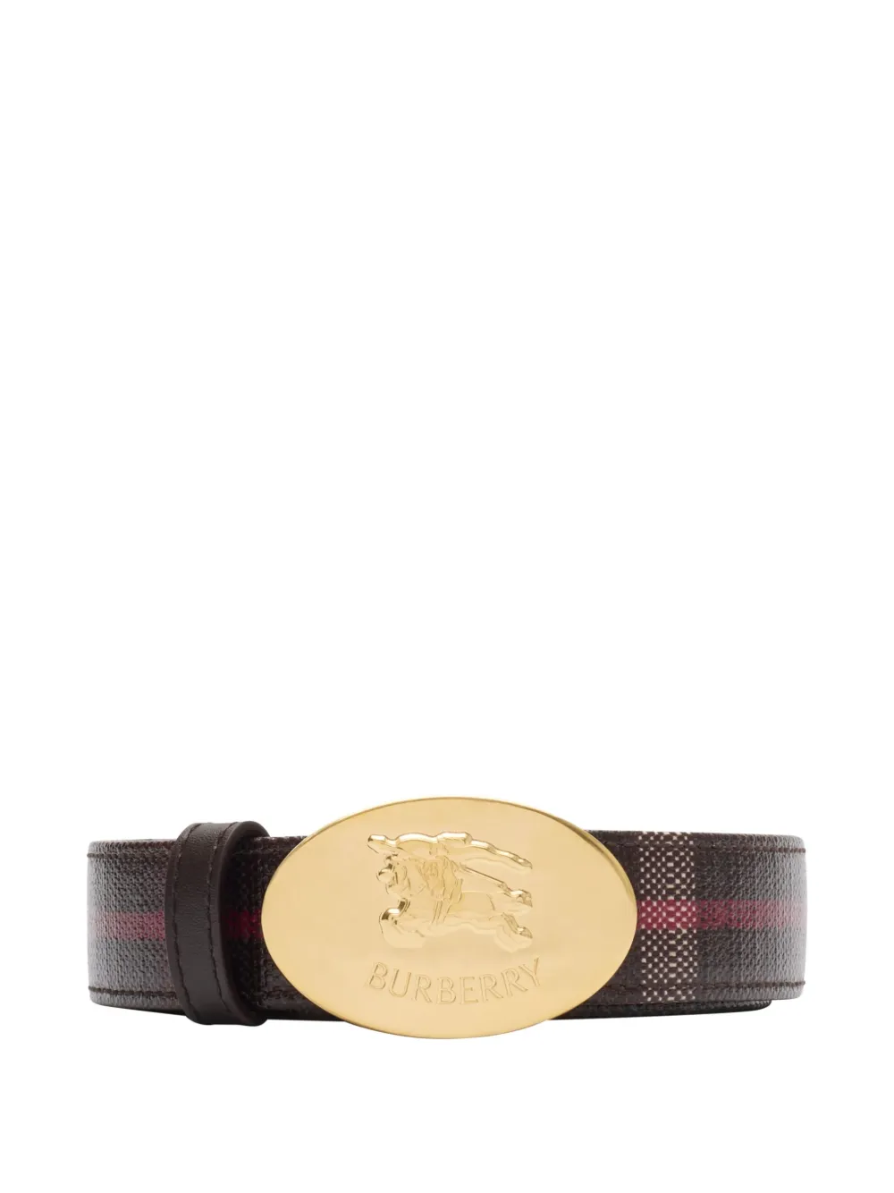 Проверьте рыцарский пояс с клеймом BURBERRY, коричневый — фото 2