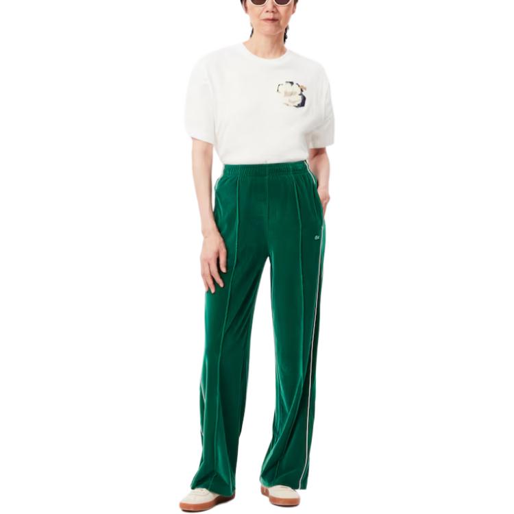 Тренировочные брюки LACOSTE с нашивкой-логотипом, темно-зеленый/белый — фото 3