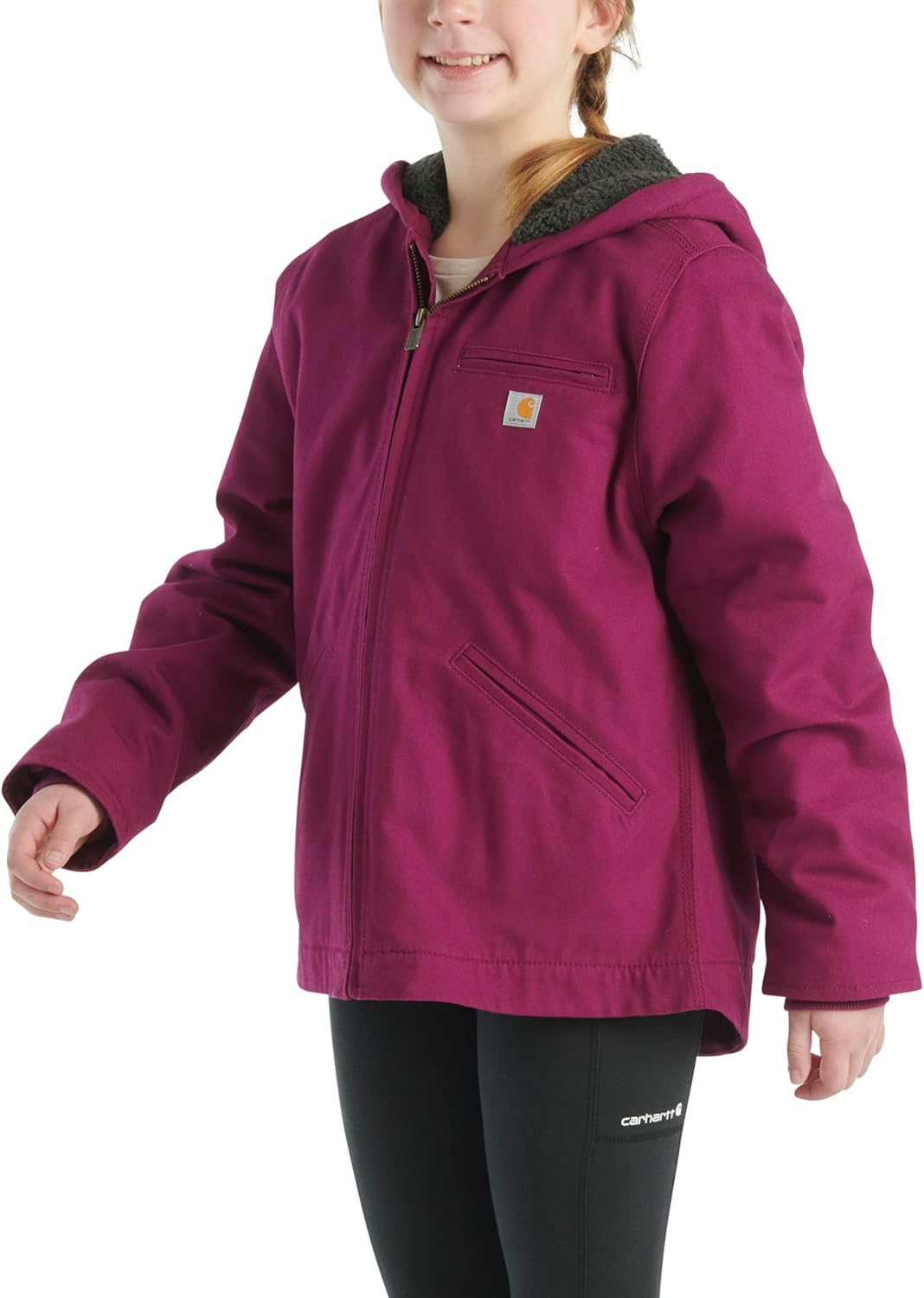 Carhartt детская утепленная куртка с капюшоном CP9547 Canvas - для девочек, Sierra Plum Caspian — фото 3