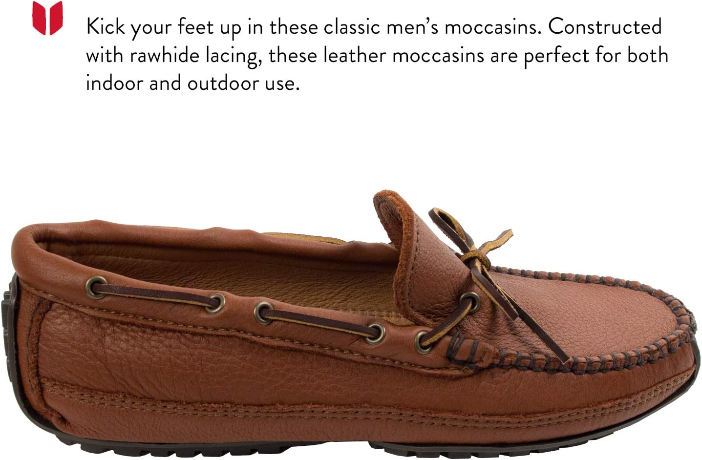 Мокасины Minnetonka Men's Moosehide Weekend, коричневый/карамельный — фото 3