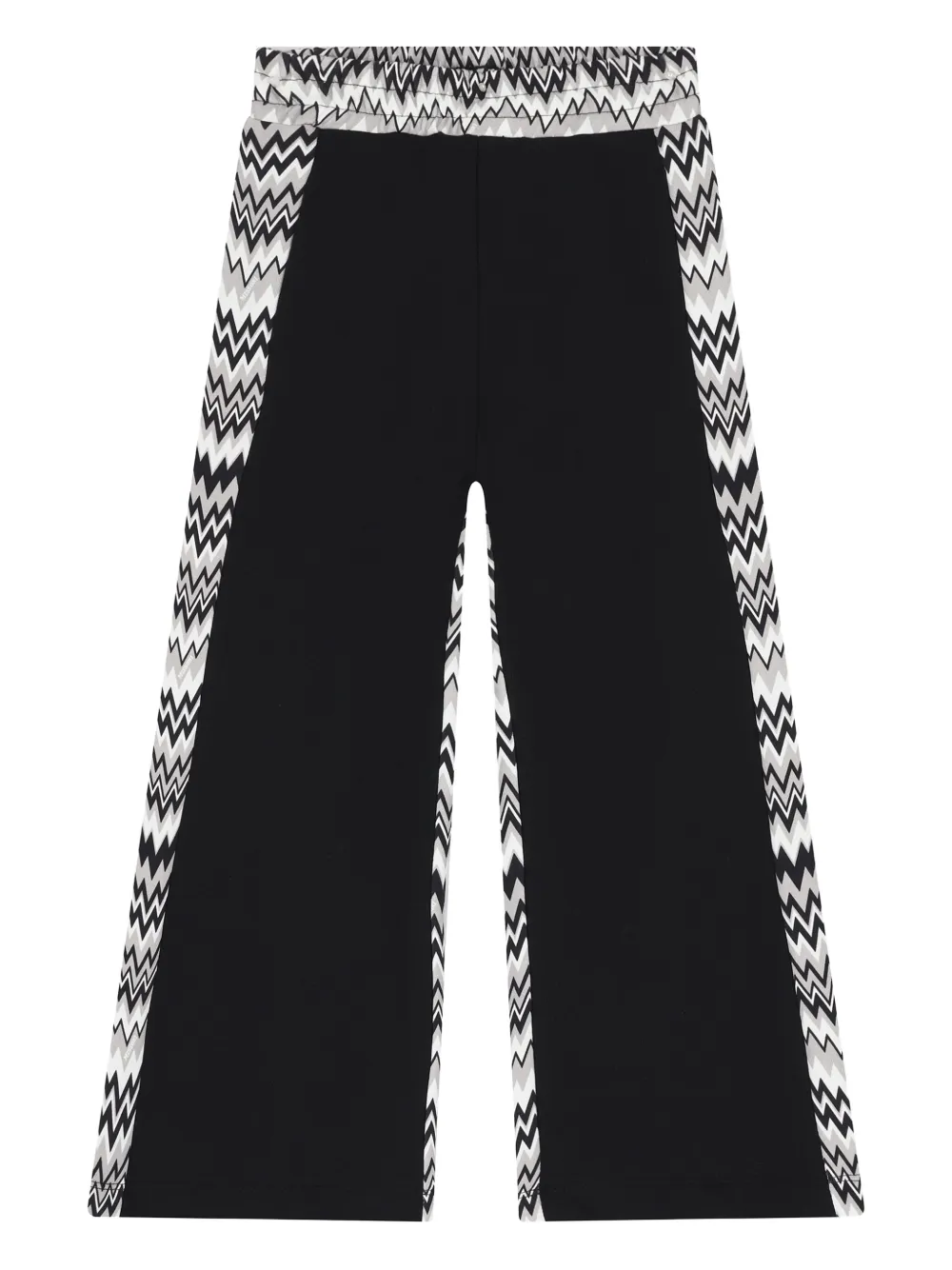 Широкие брюки с узором зигзаг Missoni Kids, черный — фото 4