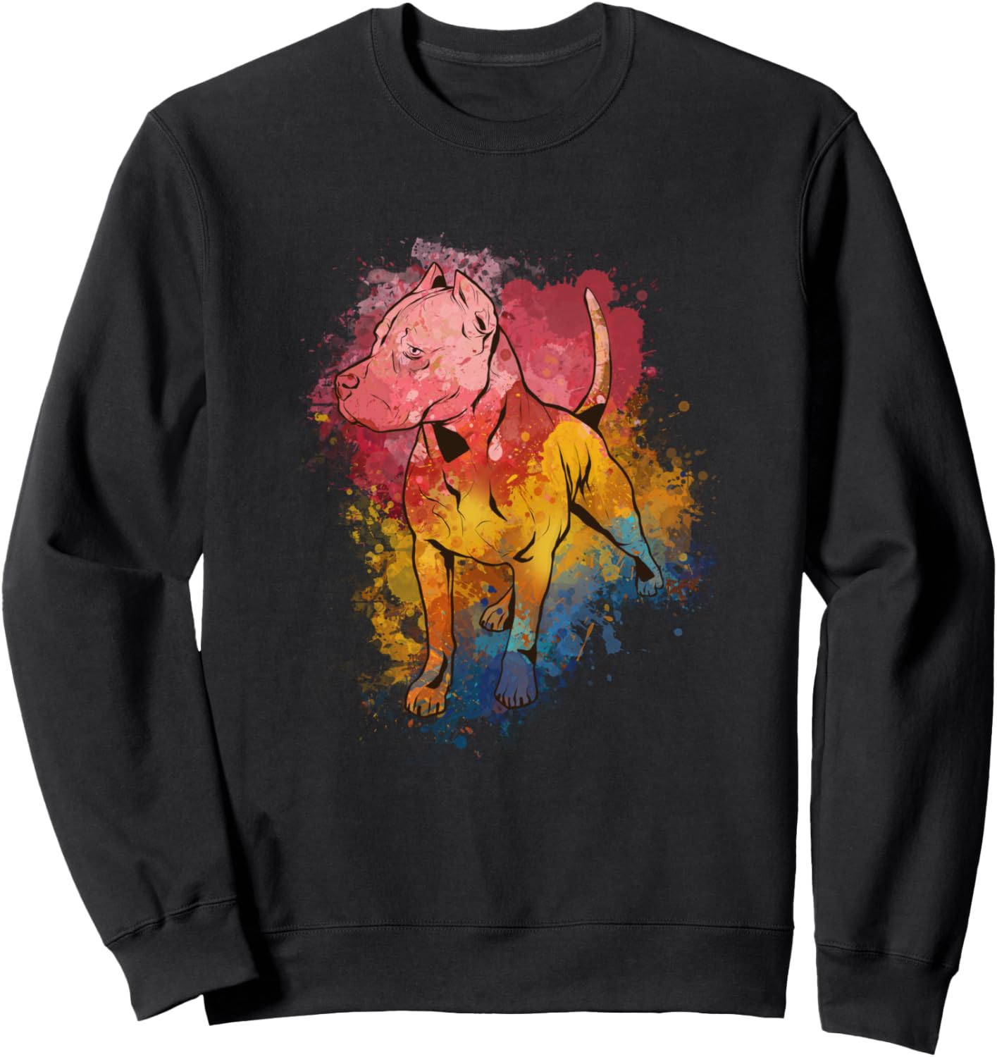 

Яркая толстовка с изображением питбуля для мам и пап, которые любят питбулей Watercolor Funny Dog Gifts For Dog Lovers, черный