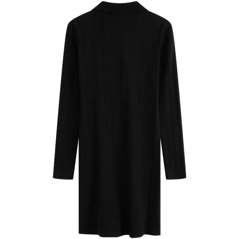 Calvin Klein Платье с длинными рукавами BEH Space Black V-образным вырезом средней длины — фото 3