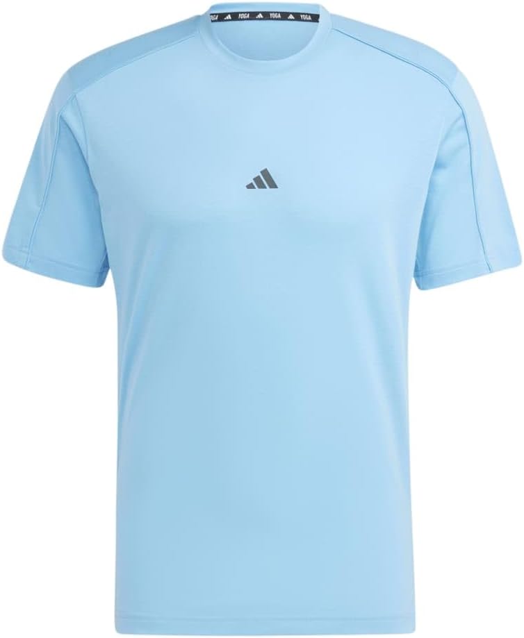 Мужская футболка Adidas IJN30 с коротким рукавом, для йоги и тренировок, синий