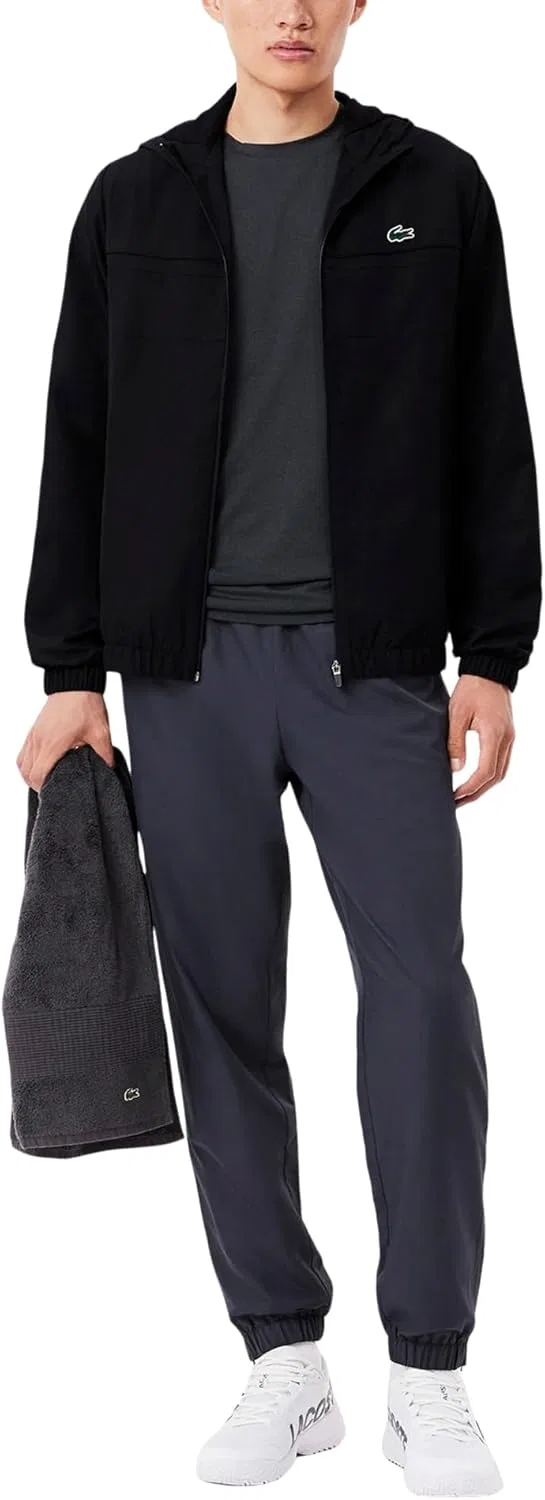 Легкая мужская куртка Lacoste на молнии, черный/черный/черный — фото 4