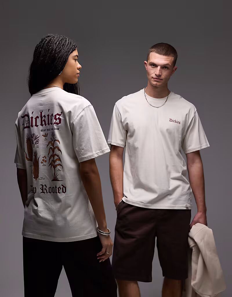 

Футболка Dickies с глубоким графическим принтом на спине в цвете «кремово-белый» - эксклюзивно для ASOS