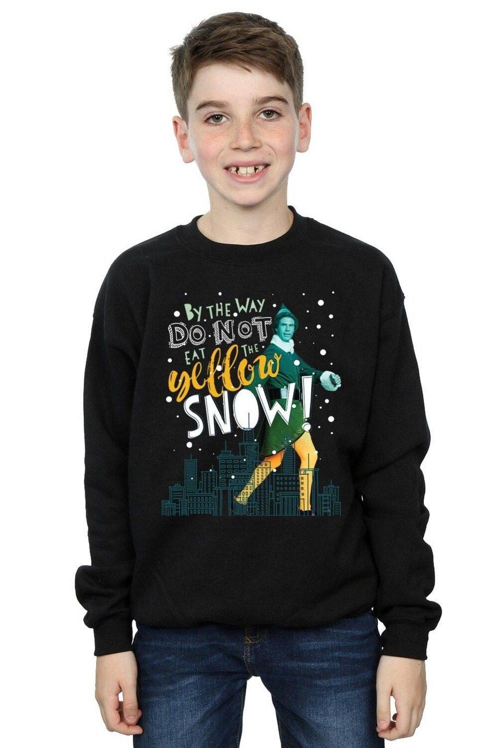 

Желтый снежный свитшот Elf, черный
