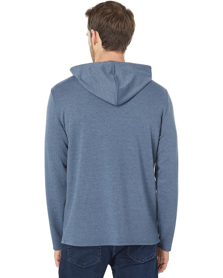 

Худи Vince Herringbone Pullover Hoodie, цвет Coastal/Heather Glacier