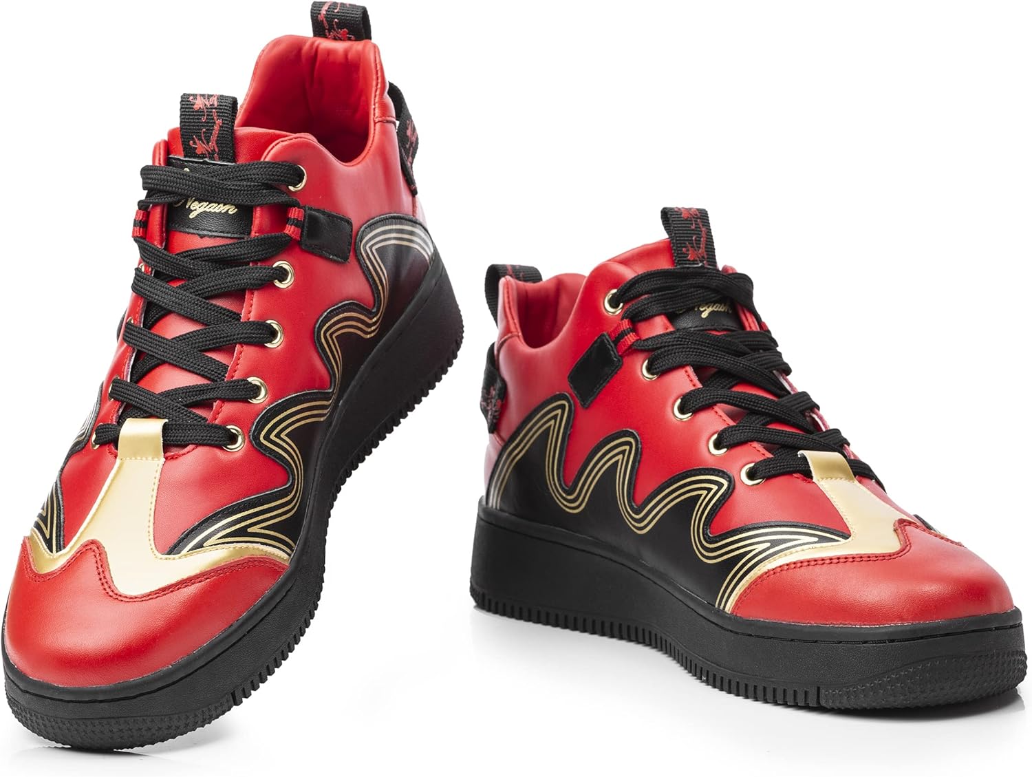 

Мужские модные кроссовки Negash, низкие, из кожи, дышащие, повседневные, для скейтборда, красный